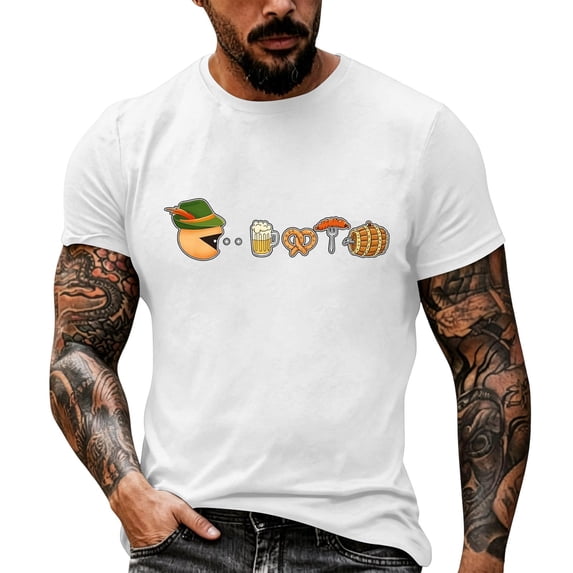 Oktoberfest Shirts Men Beer Festival Themed Printed Beer Lover Casual Daily Wear Top