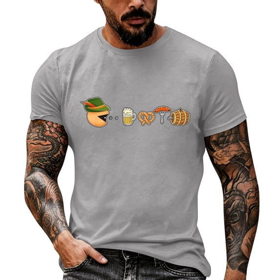 Oktoberfest T Shirt Men Funny Bavarian Beer Graphic Short Sleeve Holiday Party Tee