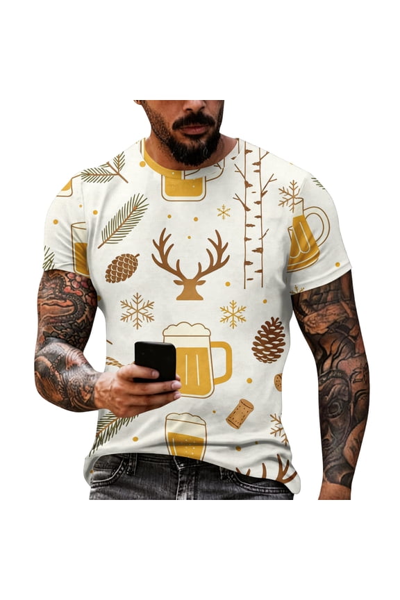 Oktoberfest T Shirt Men Unique Brew Culture Graphic Beer Festival Party Tee Top