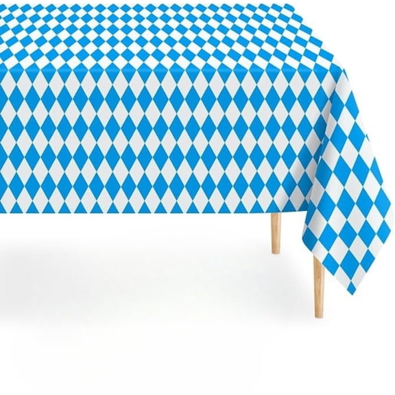 Oktoberfest Tablecloths Blue White Flag Check for Party Decoration 2 Pcs