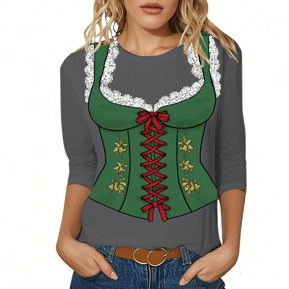 Oktoberfest Themed Casual T Shirt For Women Men Party Top With Short Sleeve Comfortable Round Neck Tee For Festival Travel Spring Fall Outfit