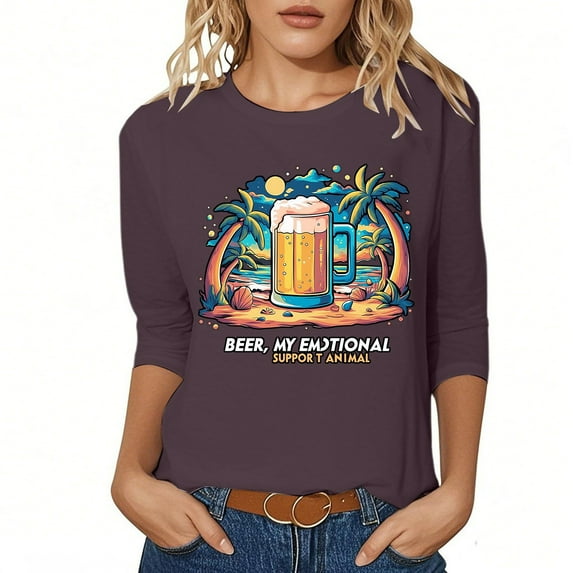 Oktoberfest Themed Graphic T-Shirt For Women Casual Comfortable Short Sleeve Round Neck Tee Festival Holiday Outfit Oversized T-shirts Short Sleeve Crewneck Casual Tops