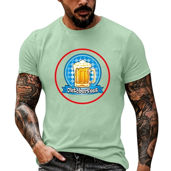 Oktoberfest Tshirt Men Beer Festival Printed Casual Daily Wear Tee Top