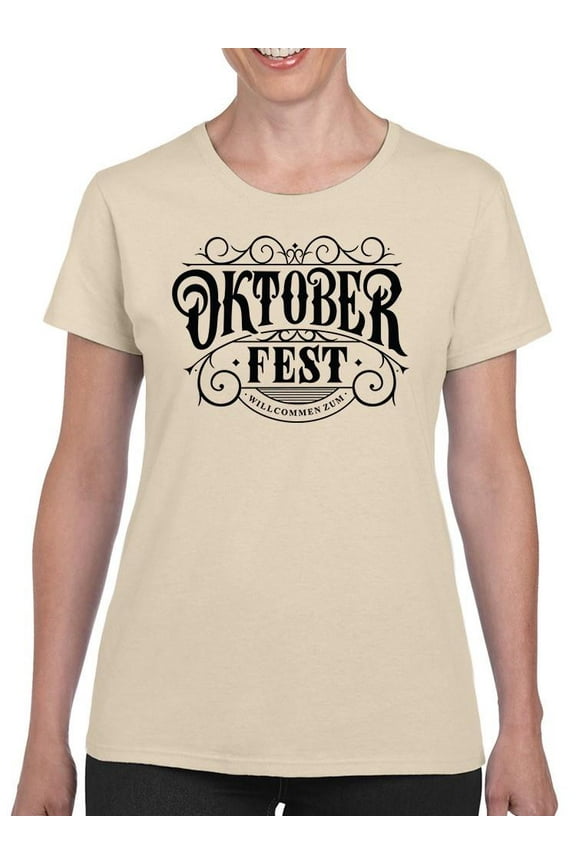 Oktoberfest Vintage Iron Sign T-Shirt Women -Image by Shutterstock, Female Large
