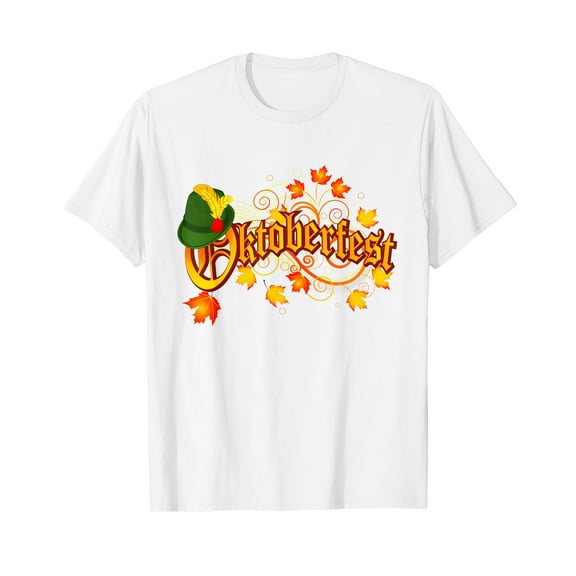 Oktoberfest White T-Shirt Short Sleeve Tee German Beer Festival October Tee