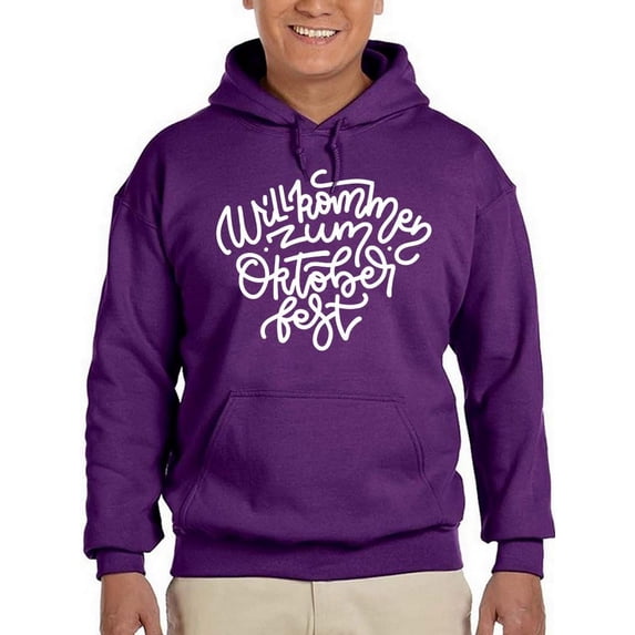 Oktoberfest Willkommen Lettering Hoodie Men -Image by Shutterstock, Male x-Large