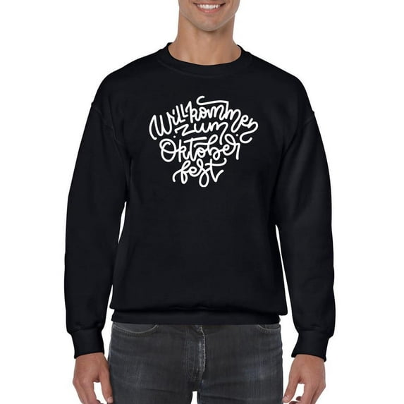 Oktoberfest Willkommen Lettering Sweatshirt Men -Image by Shutterstock, Male x-Large