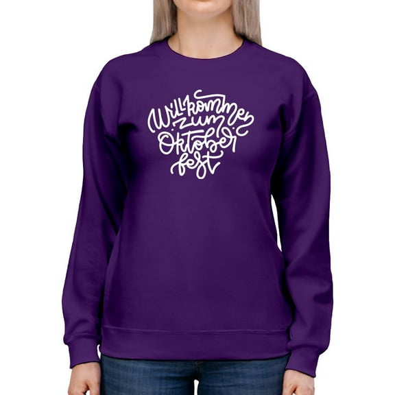 Oktoberfest Willkommen Lettering Sweatshirt Women -Image by Shutterstock, Female x-Large