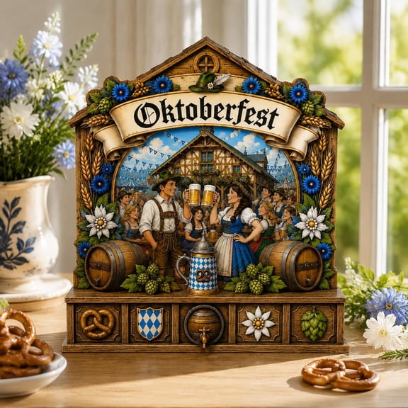 Oktoberfest Wooden Sign, German Beer Festival Decor, Bavarian Beer Garden Tabletop Sign, Oktoberfest Party Decoration, German Gift