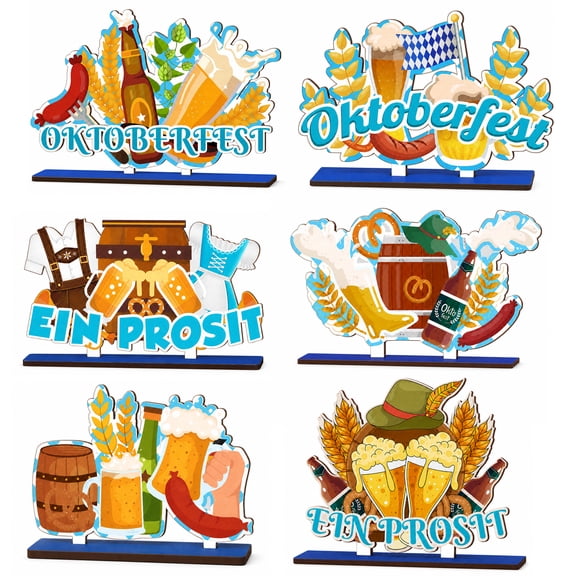 Oktoberfest Wooden Tabletop Ornaments, Bavarian Tiered Tray Decorations, German Beer Festival Wood Signs, Rustic Table Centerpieces for Home Bar