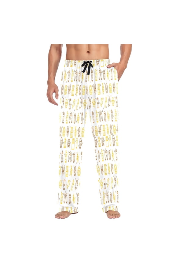 Oktoberfest beer pattern design(2) Men's Relaxed Fit Drawstring Sleep Pajama Pant