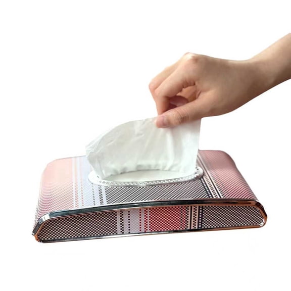 Oktree Car Tissue Holder, Flat Faux Leather Tissue Box for Armrest, Center Console & Back Seat, Kevlar-Style Texture