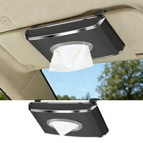 Oktree Car Tissue Box Holder for Car Interior, Multi-Function Tissue Dispenser with Visor Clip, Armrest & Back Seat Organizer, Black Hanging