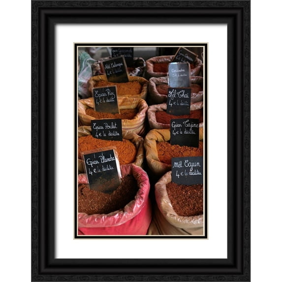 Okula, Carina 13x18 Black Ornate Wood Framed with Double Matting Museum Art Print Titled - French Market No. 2