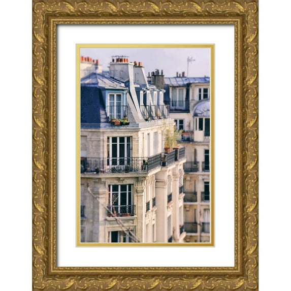 Okula, Carina 13x18 Gold Ornate Wood Framed with Double Matting Museum Art Print Titled - The Paris Apartment View