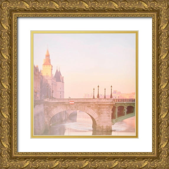 Okula, Carina 15x15 Gold Ornate Wood Framed with Double Matting Museum Art Print Titled - Paris Dreams 2