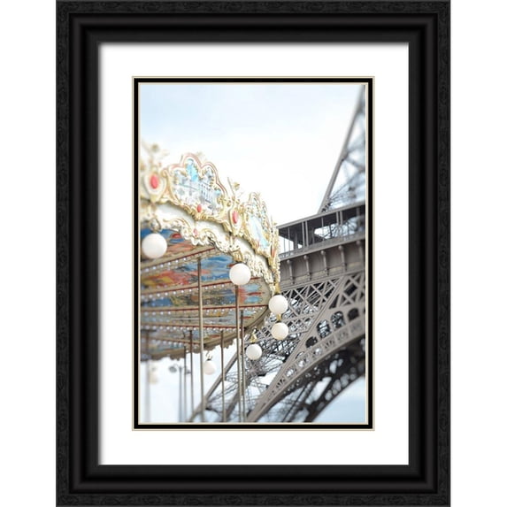 Okula, Carina 17x24 Black Ornate Wood Framed with Double Matting Museum Art Print Titled - Paris Dreams 3