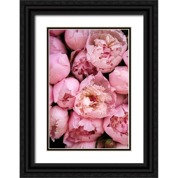 Okula, Carina 17x24 Black Ornate Wood Framed with Double Matting Museum Art Print Titled - Peony 4