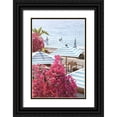 thumbnail image 1 of Okula, Carina 17x24 Black Ornate Wood Framed with Double Matting Museum Art Print Titled - Pink White and Blue on The Riviera, 1 of 4