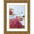thumbnail image 1 of Okula, Carina 23x32 Gold Ornate Wood Framed with Double Matting Museum Art Print Titled - Pink White and Blue on The Riviera, 1 of 4