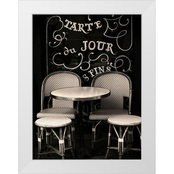 Okula, Carina 25x32 White Modern Wood Framed Museum Art Print Titled - Paris Cafe