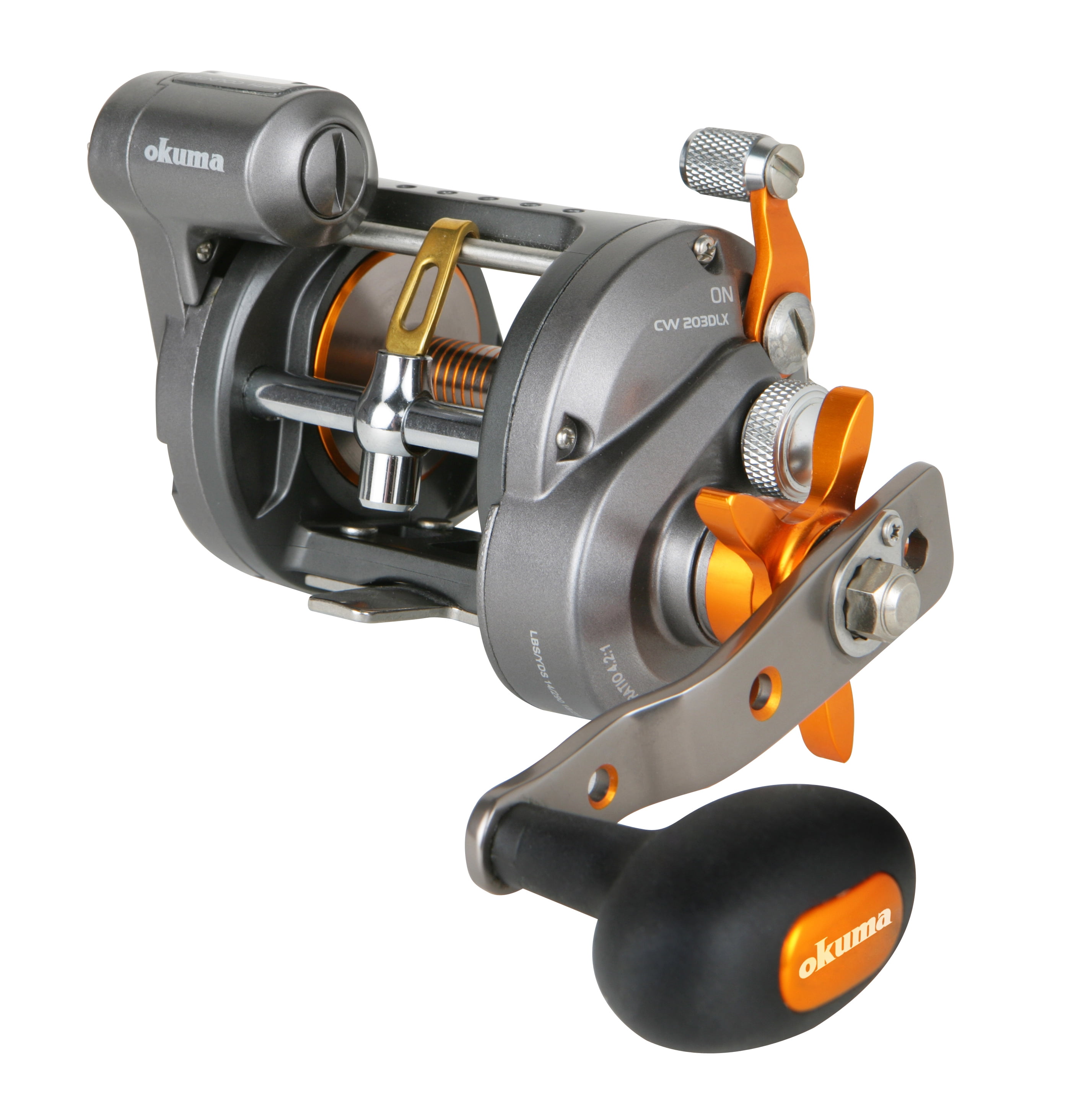 Okuma Cold Water Star Drag Line Counter 5.1:1 Fishing Reel, Left Hand,  CW-203DLX 