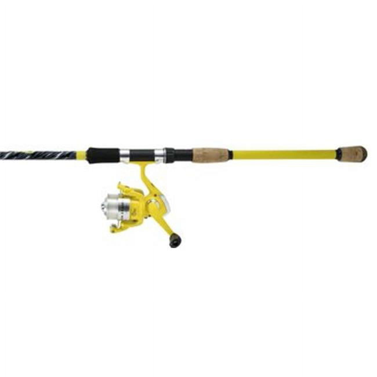 Okuma Fishing Tackle Fnx-100-65YL 10 ft. Fin Chaser X Spin Combo in Medium  & Heavy Yellow - 2 Piece Spinning Model 