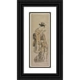 thumbnail image 1 of Okumura Masanobu 11x24 Black Ornate Framed Double Matted Museum Art Print Titled: A Beauty with a Mirror (C. 1743-46), 1 of 5
