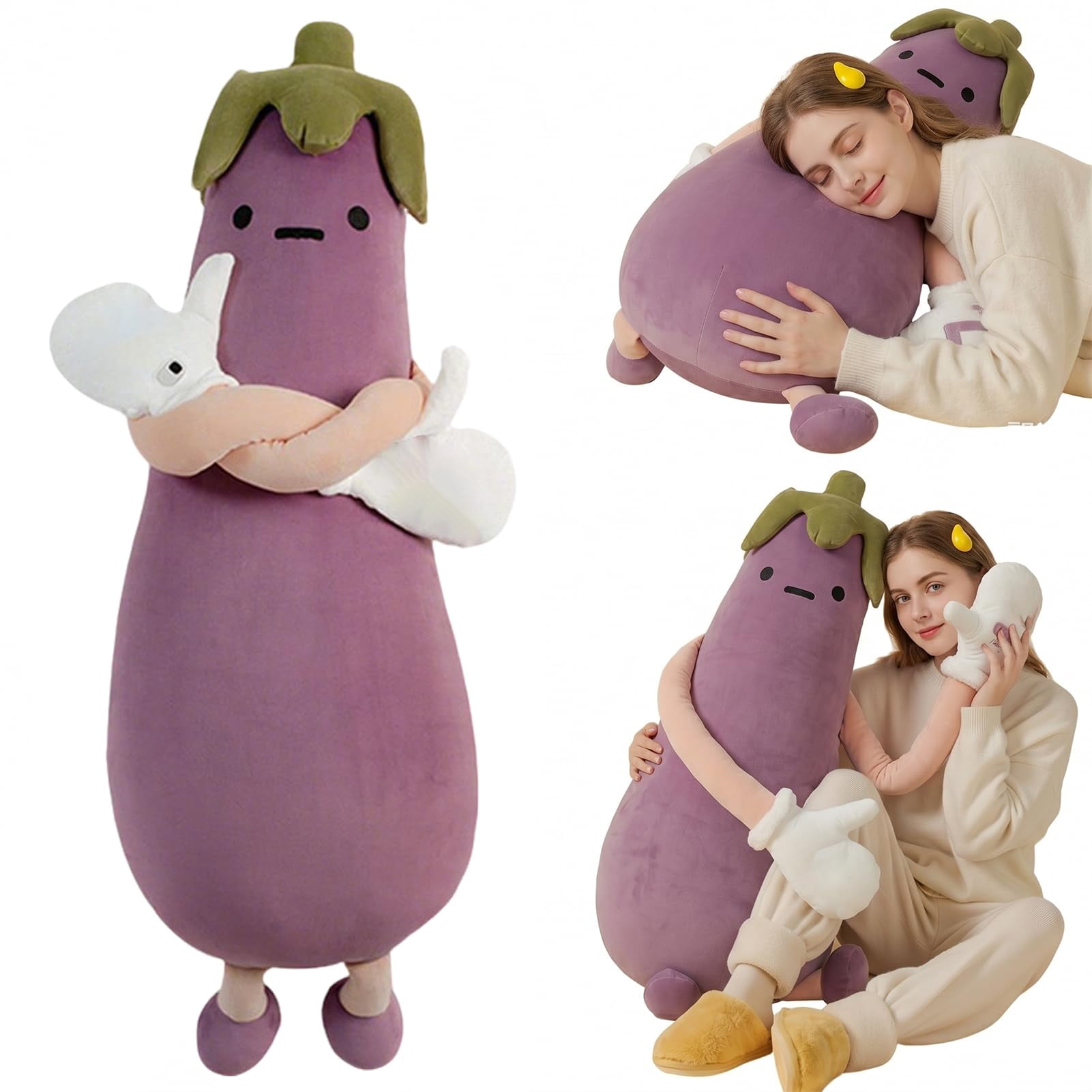 Okya Hugging Pillow for Adults, Heated Patting Okya Plush Long Pillow with Bluetooth Recording for Nighttime Rest