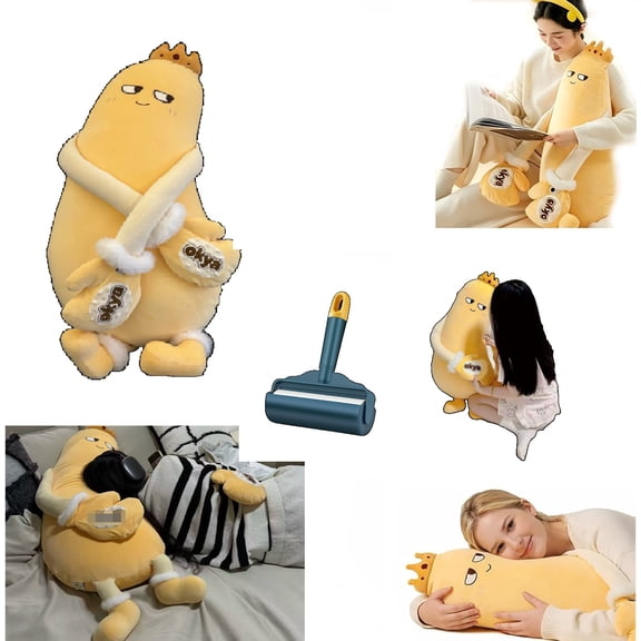 Okya Mango Throw Pillow, Plush Hugging & Patting Pillow with Bluetooth Recording, Gentle Heating Function, Soft Cuddly Cushion for Home Office Gift