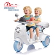thumbnail image 1 of Okybaby 12V Kids Ride On 2-Seater Motorcycle with Dual Motors, 3 Wheels Electric Motorcycle with Bluetooth, Music, USB, LED Light, Battery Powered Ride on Toy Car for Kids Aged 3-6, Blue, 1 of 9