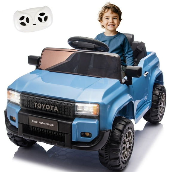 Okybaby 12V Kids Ride On Car W/Parents Control, Licensed Toyota LC250 2025 Car with 4-Wheel Suspension, Adjustable Volume, USB&Bluetooth, Power Display for Kids Aged 2-4 Years,Blue
