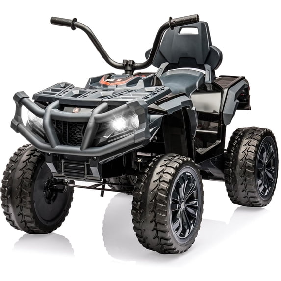 Okybaby 12V Kids Ride on Electric ATV with Dual Motor, Off Road Ride on Toy Cars with 2WD,MP3,LED Lights, Kids Electric ATV for Toddlers Aged 3+, Black