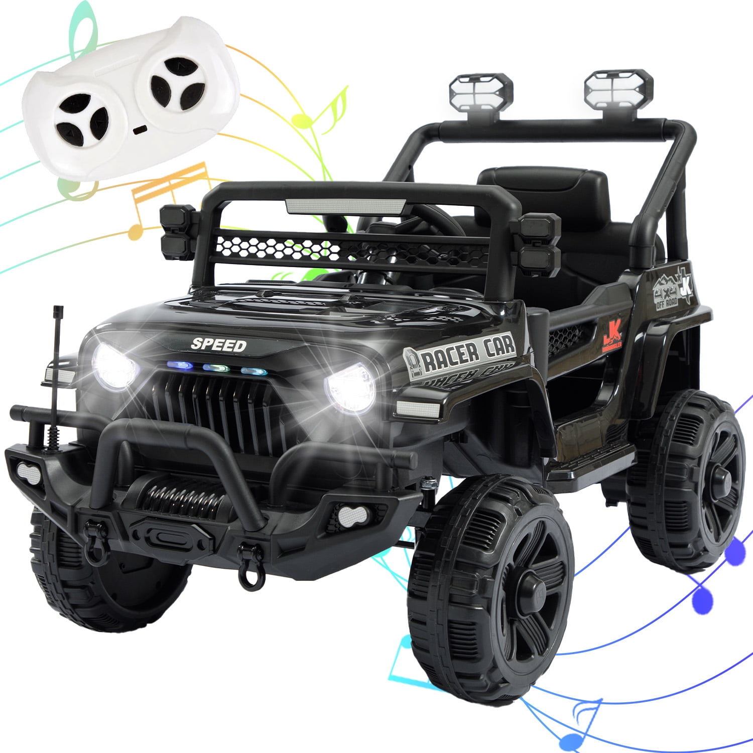 Okybaby 12V Kids Ride On Jeeo Car with Remote Control&Four-wheel ...