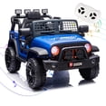 thumbnail image 1 of Okybaby 12V Kids Ride on Truck Car with Parent Control, Spring Suspension, Powered Ride on Toy Cars with Bluetooth,USB,LED Lights, Toddler Electric Toys Car for Kids Aged 2-8,Dark Blue, 1 of 7