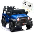 thumbnail image 1 of Okybaby 12V Kids Ride on Truck Car with Parents Remote,Electric Power Ride on Toy Car with LED Light,USB/TF Slot,Bluetooth,MP3,Ride on Truck Car for Kids Aged 3+, Dark Blue, 1 of 6