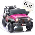 thumbnail image 1 of Okybaby 12V Kids Ride on Truck Car with Remote Control, Electric Kids Ride on Toys with MPS,Bluetooth,USB/TF Slot,LED Lights, Ride on Truck Cars for Kids Aged 2-8,Pink, 1 of 7