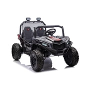Okybaby 12V Kids Ride On UTV, 2 Seater Electric Car with Parental Remote Control, Metal Frame, 4x80W Motors, LED Lights, Safety Belts, 2-6 MPH, Max 130 LBS, for Boys Girls Ages 3+, Black