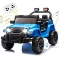 thumbnail image 1 of Okybaby 12V Kids Ride On Truck Car with Remote Control&Four-wheel Suspension, Toddler Electric Ride on Toys with Dual Motor,LED Light/USB/Bluetooth/Bonus Stickers for Kids 2+,Blue, 1 of 8