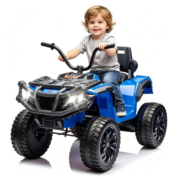 Okybaby 24V Kids Ride on Electric ATV with Dual Motor, Off Road Ride on Toy Cars with 2WD,MP3,LED Lights, Kids Electric ATV for Toddlers Aged 3+, Yellow