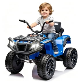 Okybaby 24V Kids Ride on Electric ATV with Dual Motor, Off Road Ride on Toy Cars with 2WD,MP3,LED Lights, Kids Electric ATV for Toddlers Aged 3+, Yellow