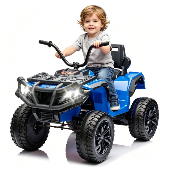 Okybaby 24V Kids Ride on Electric ATV with Dual Motor, Off Road Ride on Toy Cars with 2WD,MP3,LED Lights, Kids Electric ATV for Toddlers Aged 3+, Yellow