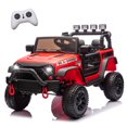 thumbnail image 1 of Okybaby 24V Kids Ride on Truck Car with Parents Remote,400W Motor, Electric Power Ride on Toy Car with High Chassis, Four-wheel Suspension, LED Light,USB,Bluetooth,MP3 for Kids Aged 3+,Red, 1 of 7