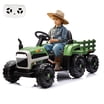 Okybaby 24V Kids Ride on Tractor with Detachable Trailer,Electirc Toy ...
