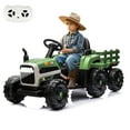 thumbnail image 1 of Okybaby 24V Kids Ride on Tractor with Detachable Trailer and Remote Control,Ride on Toys for Toddlers,Electric Toy Cars with 400W Motor,Bluetooth,USB,MP3,LED Light for Aged 3+,Green, 1 of 9