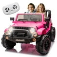 thumbnail image 1 of Okybaby 24V Kids Ride On Truck Car with Remote Control&Four-wheel Suspension, Kids Electric Toy Car with 20"Wide Seat,2WD,LED Light,USB,Bluetooth for Kids of 3+,Pink, 1 of 8