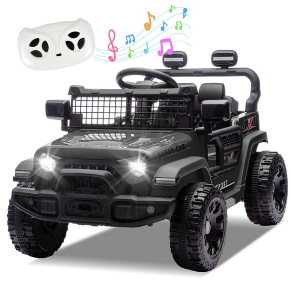 Okybaby 24V Kids Ride On Truck Car with Remote Control,Four-wheel Suspension, Max Speed 3.11MPH, Electric Kids Ride On Toy Car with Dual Motor,LED Light,USB,Bluetooth,MP3 for Kids of 2-5,Black