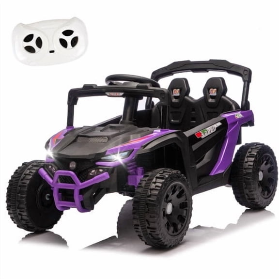 Okybaby 24V Kids Ride on UTV with Parent Control, Dual Motor, Four-wheel Suspension, Anti Collision Bar, Electric Ride on Toys Car with Bluetooth, Music, Max Speed 3 MPH for Kids Aged 3-5, Purple