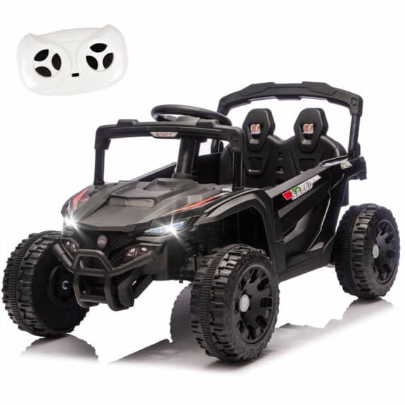 Okybaby 24V Kids Ride on UTV with Parent Control, Dual Motor, Four-wheel Suspension, Anti Collision Bar, Electric Ride on Toys Car with Bluetooth, Music, Max Speed 3 MPH for Kids Aged 3-5, Black