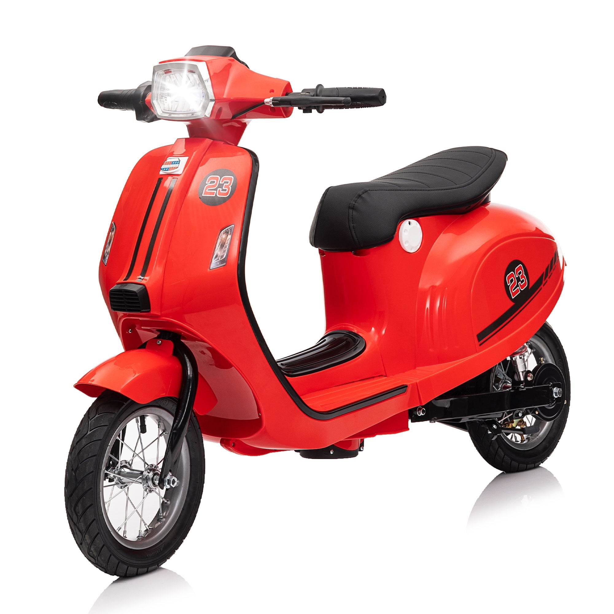 Okybaby 24V Ride on Motorcycle, 250W Electric Motorcycle with Max Speed 10 Mph, Twist-Grip Throttle, 12" Air Tyre, MP3 Player, Bluetooth, Powered Ride on Toy Car for Aged 8+, Red